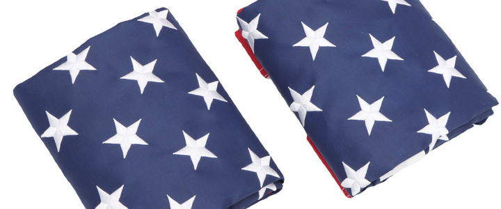 Exposed outdoor flag in harsh weather
