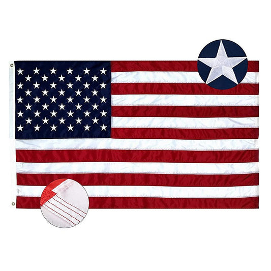 LARGE  SEWN STRIPES AMERICAN FLAG WITH FREE REPLACEMENT