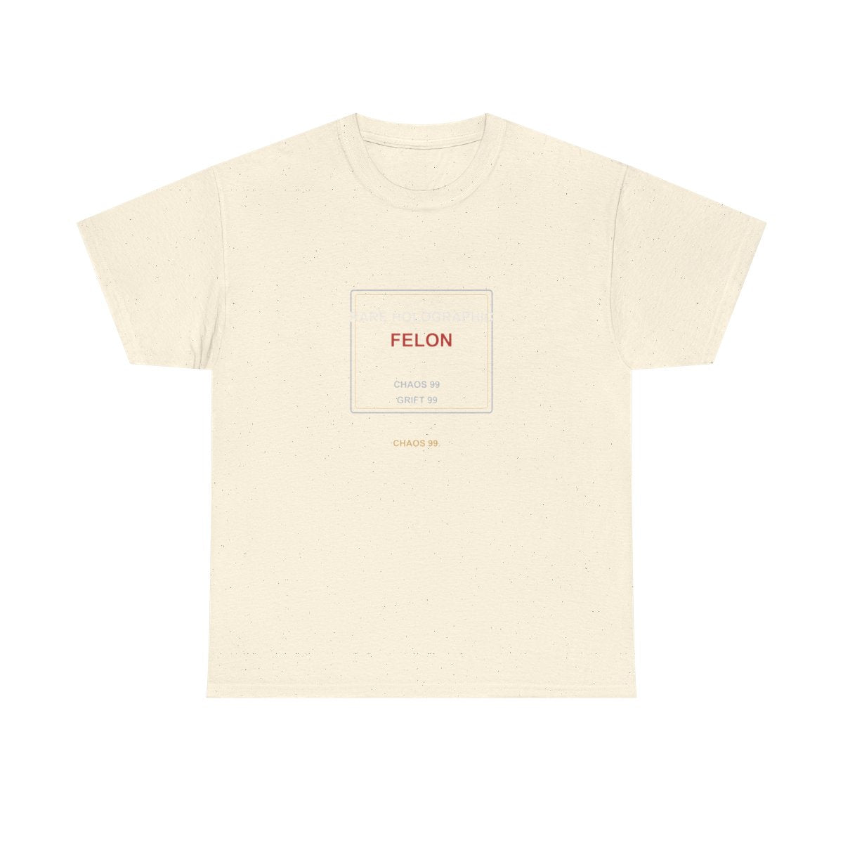 Rare Holographic Felon Shirt Cream printify mockup
