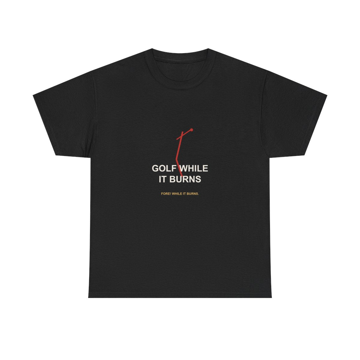 trump-golf-while-it-burns-shirt standardized Black